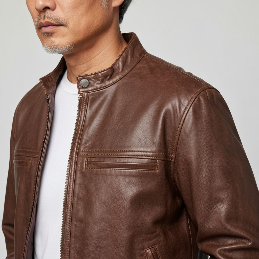 Chaqueta Cuero Café