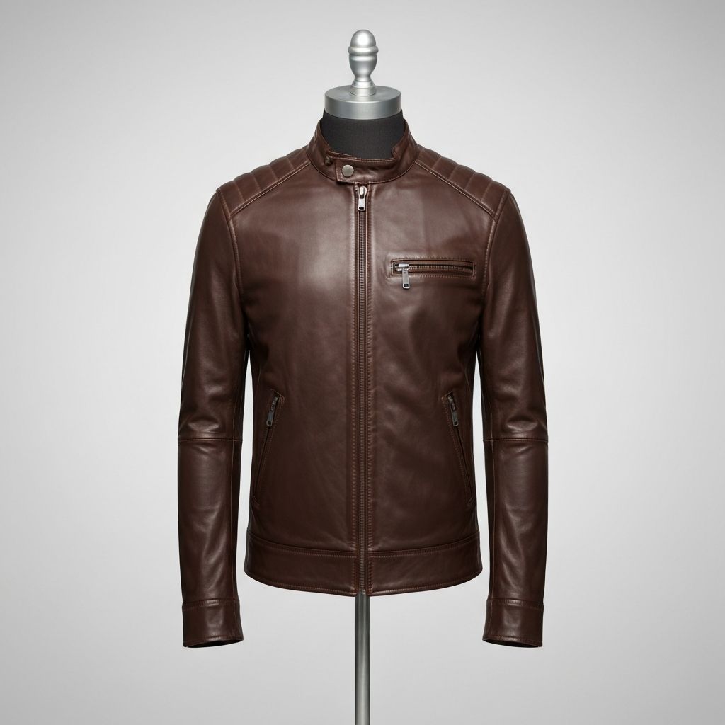 Chaqueta Cuero Café